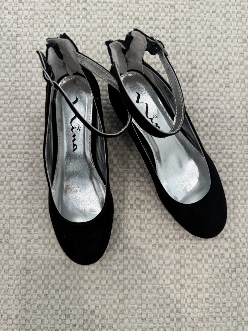 Nina Lennie Girls Black Ankle Strap Block Heel Dress Shoe Size 3